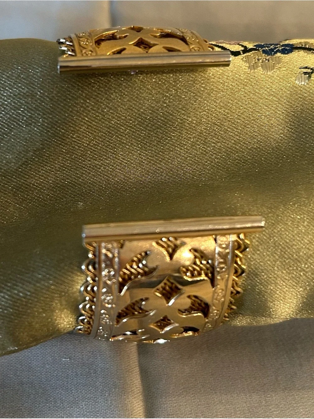 Vintage Volupte Gold-Tone Filigree Wide Cuff Bracelet